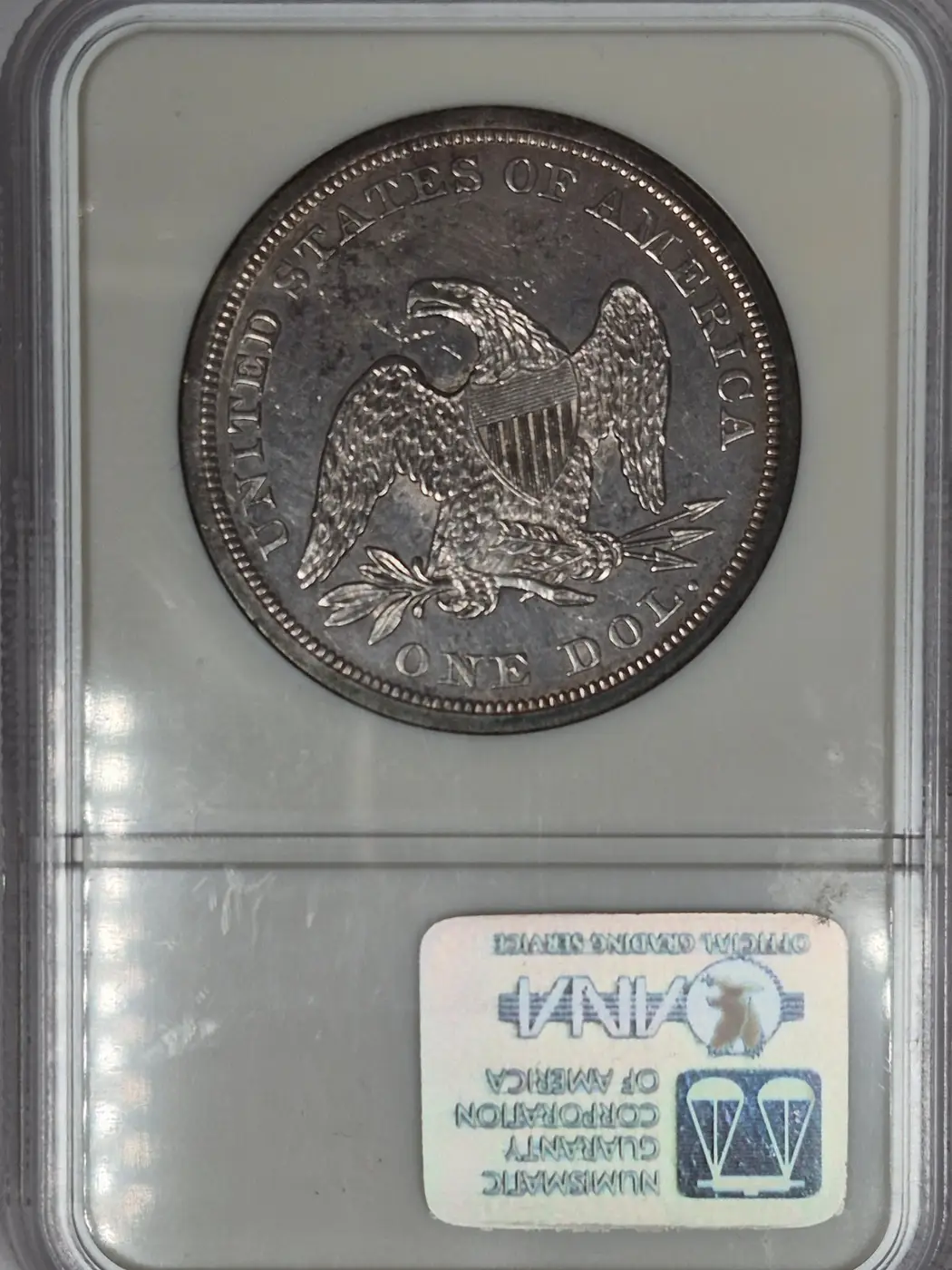 1844-$1-Liberty-Seated-Dollar-#1---Osburn-Cushing-1,-R2